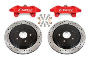 Chevrolet Corvette Brake Kit - BMR Suspension - Drilled And Slotted Rotors/Red Calipers - Red - `14-`19